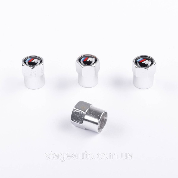 Protective caps for BMW nipples BMW M-style 4 pcs Small logo Chrome