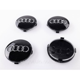 Caps plugs for alloy wheels Audi Audi 60 mm 57 mm Black gloss 4B0601170 set