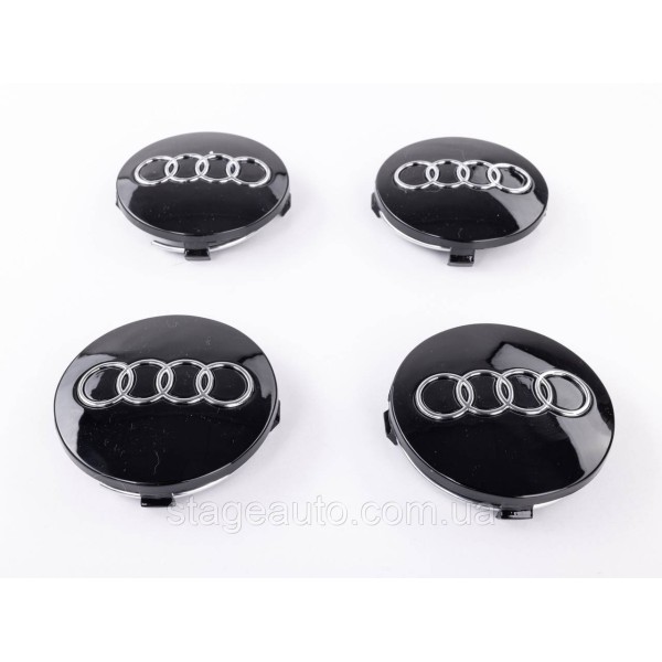 Caps plugs for alloy wheels Audi Audi 60 mm 57 mm Black gloss 4B0601170 set