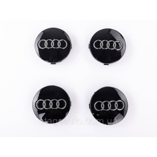 Caps plugs for alloy wheels Audi Audi 60 mm 57 mm Black gloss 4B0601170 set