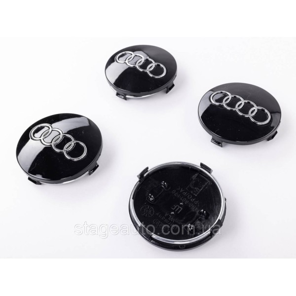 Caps plugs for alloy wheels Audi Audi 60 mm 57 mm Black gloss 4B0601170 set