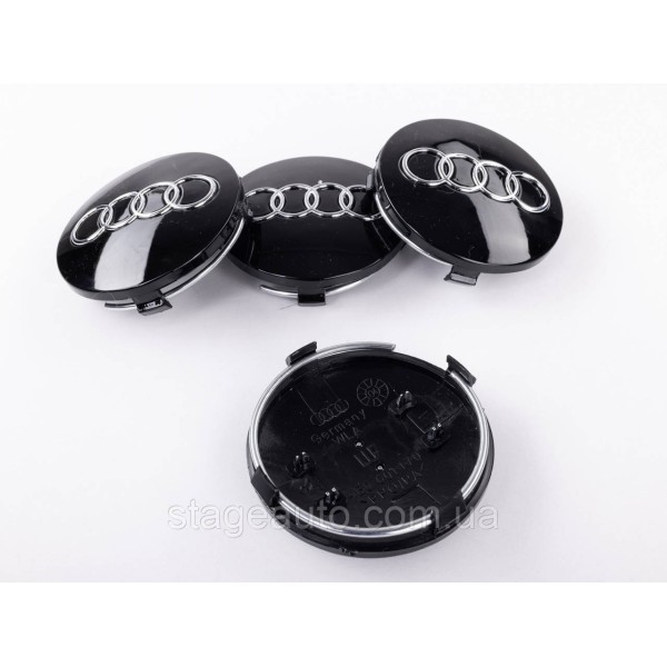 Caps plugs for alloy wheels Audi Audi 60 mm 57 mm Black gloss 4B0601170 set