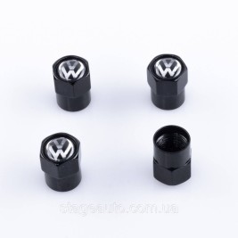 Protective caps for valve stems VW Volkswagen Volkswagen 4 pcs Black