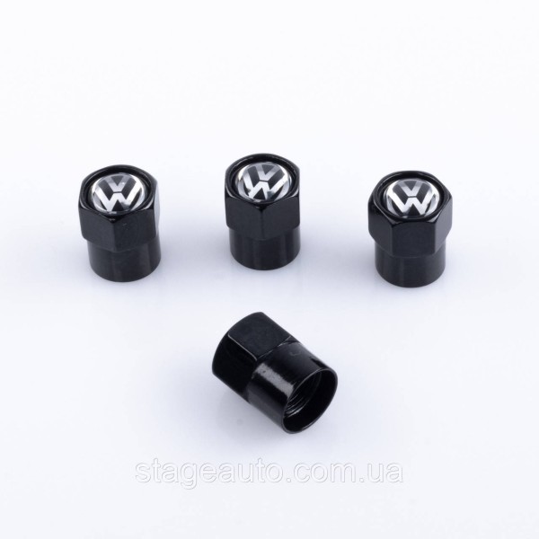 Protective caps for valve stems VW Volkswagen Volkswagen 4 pcs Black