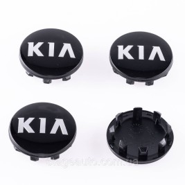 Ковпачки заглушки в литі диски KIA (КІА) 58 мм Лого Хром Чорні C5314K58