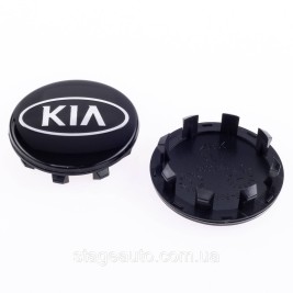 Ковпачки заглушки в литі диски KIA (КІА) 58 мм Лого Овал Чорні 52960-2F000