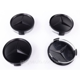 Caps plugs for alloy wheels Mercedes-Benz Mercedes 75 mm OLD Black Matt