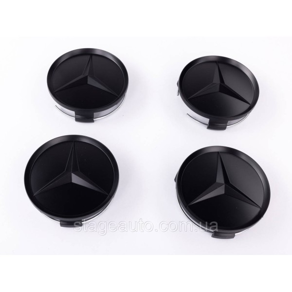 Caps plugs for alloy wheels Mercedes-Benz Mercedes 75 mm OLD Black Matt