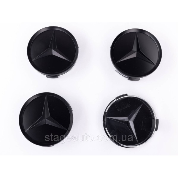 Caps plugs for alloy wheels Mercedes-Benz Mercedes 75 mm OLD Black Matt