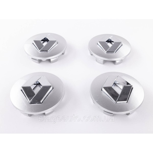 Caps plugs for alloy wheels Renault Renault 57 mm Silver, chrome logo