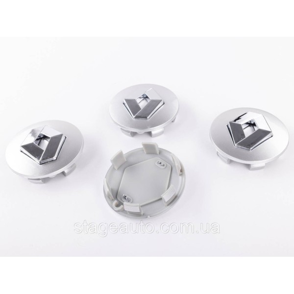 Caps plugs for alloy wheels Renault Renault 57 mm Silver, chrome logo