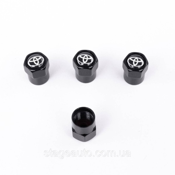 Protective caps for Toyota valve nipples 4 pcs Black