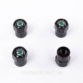 Protective caps for Skoda nipples 4 pcs Classic with logo 4 pcs Black