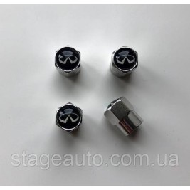 Захисні ковпачки на ніпеля золотники Infiniti Інфініті 4 шт Хром