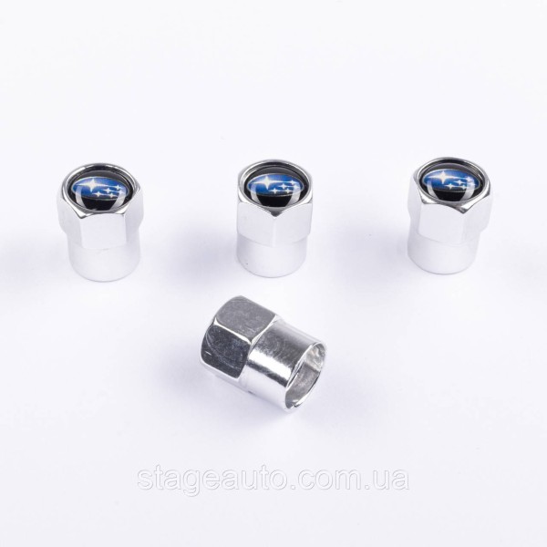 Protective caps for valve stems Subaru Subaru 4 pcs Chrome