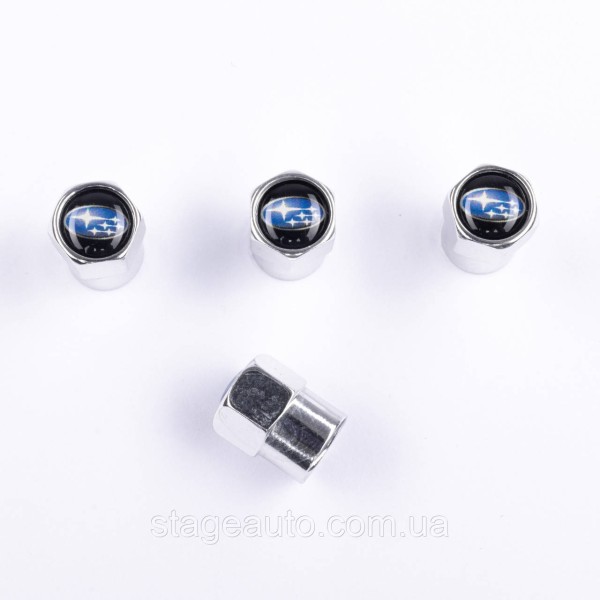 Protective caps for valve stems Subaru Subaru 4 pcs Chrome