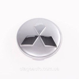 Ковпачки заглушки в литі диски MITSUBISHI Міцубісі 60 мм Сріблясті