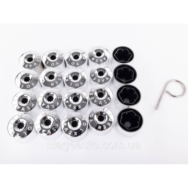 VAG Bolt Caps 17mm 1K0601173A Chrome