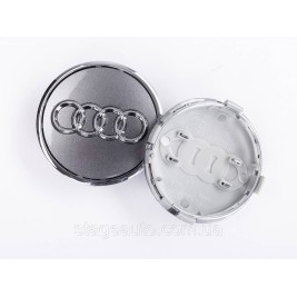 Ковпачок заглушка литі диски Audi Ауді 61 мм Сірий Хром обідок 8W0601170, 4M0601170