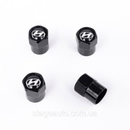 Protective caps for valve stems Hyundai 4 pcs Black
