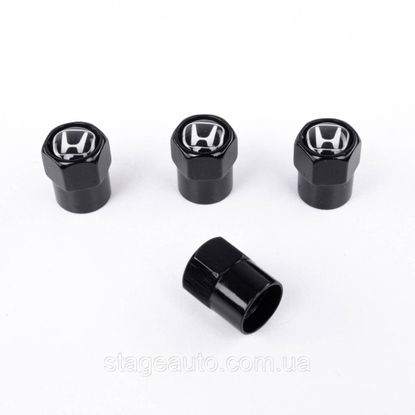Protective caps for valve stems Honda Honda 4 pcs Black