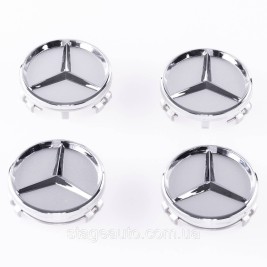 Caps plugs for Mercedes-Benz disks Mercedes 60mm Chrome silver