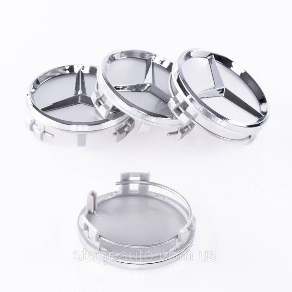 Caps plugs for Mercedes-Benz disks Mercedes 60mm Chrome silver