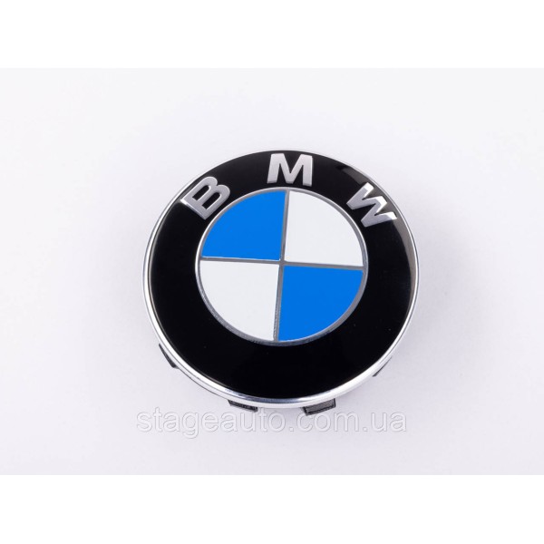 Ковпачок заглушка в литі диски BMW БМВ 56мм класик біло-синій