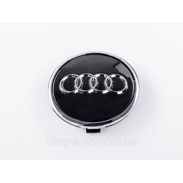 Ковпачок заглушка в литі диски Audi Ауді 61 мм Чорний Хром обідок 8W0601170, 4M0601170