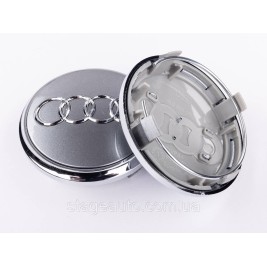 Ковпачок заглушка в литі диски Audi Ауді Q7 77 мм Сірі, хром ободок 4L0601170