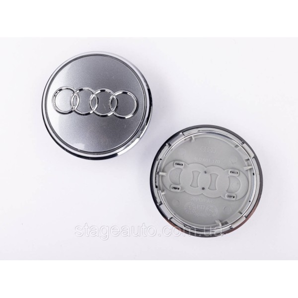 Ковпачок заглушка в литі диски Audi Ауді Q7 77 мм Сірі, хром ободок 4L0601170