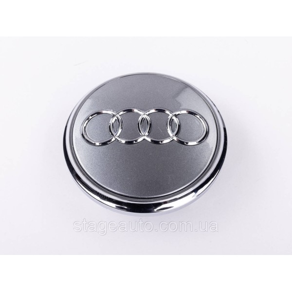 Ковпачок заглушка в литі диски Audi Ауді Q7 77 мм Сірі, хром ободок 4L0601170