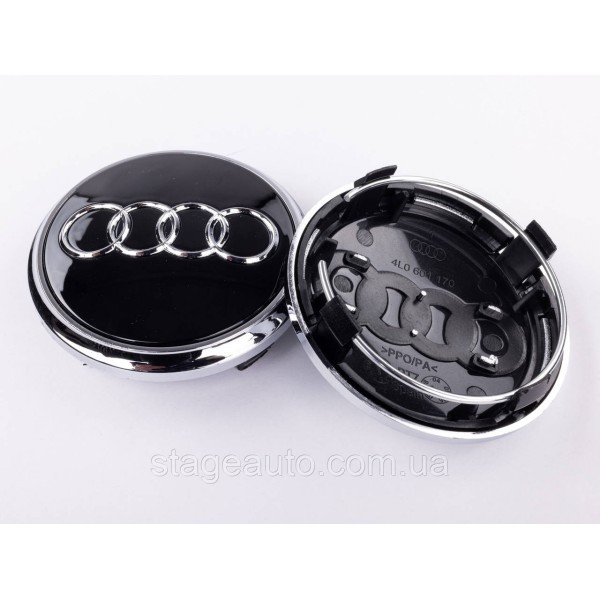 Cap plug for alloy wheels Audi Audi Q7 77 mm Black, chrome rim 4L0601170