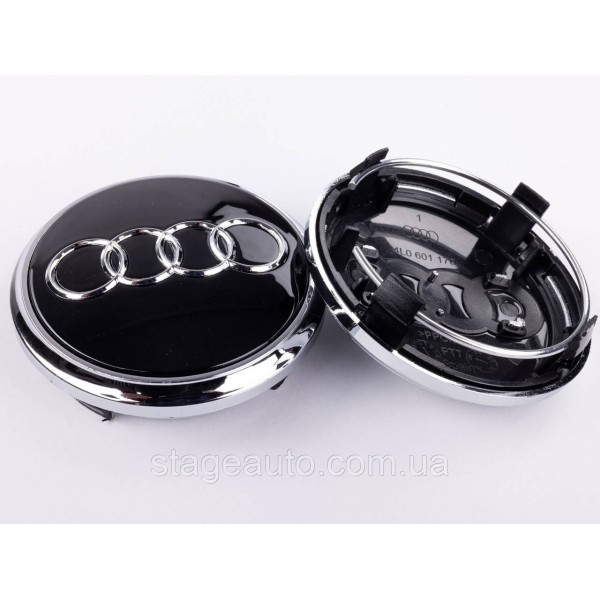 Cap plug for alloy wheels Audi Audi Q7 77 mm Black, chrome rim 4L0601170