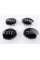 Caps plugs for alloy wheels Audi Audi 69 mm Black with chrome rim 4B0601170A set