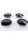 Caps plugs for alloy wheels Audi Audi 69 mm Black with chrome rim 4B0601170A set