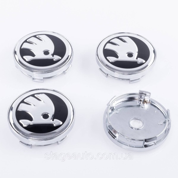 Plugs for alloy wheels Skoda Skoda 60 mm Chrome