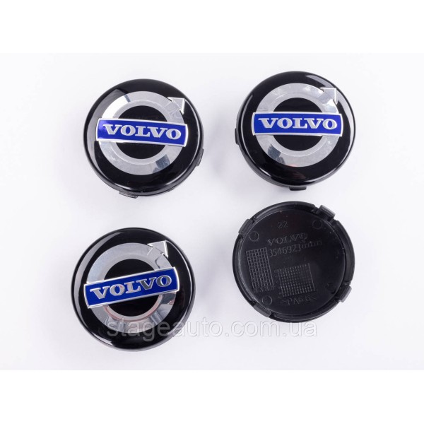 Ковпачки в Диски Вольво Volvo 64mm Black blue 3546923