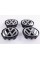 Caps plugs for alloy wheels VW Volkswagen 63 mm black, chrome logo 7D0601165, 7M7601165 set