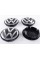 Caps plugs for alloy wheels VW Touareg Volkswagen 76 mm black, chrome logo 7L6601149 set