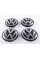 Caps plugs for alloy wheels VW Touareg Volkswagen 76 mm black, chrome logo 7L6601149 set