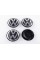 Caps plugs for alloy wheels VW Touareg Volkswagen 76 mm black, chrome logo 7L6601149 set