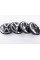 Caps plugs for alloy wheels VW Touareg Volkswagen 76 mm black, chrome logo 7L6601149 set