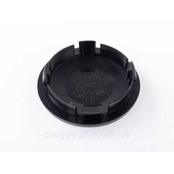 Caps plugs for alloy wheels VW Touareg Volkswagen 76 mm black, chrome logo 7L6601149 set