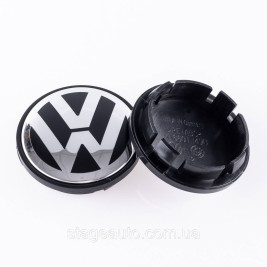 Ковпачок заглушка на литий диск VW Фольксваген 70 мм чорний, хром лого 7L6601149B Т4 Т5 Туарег