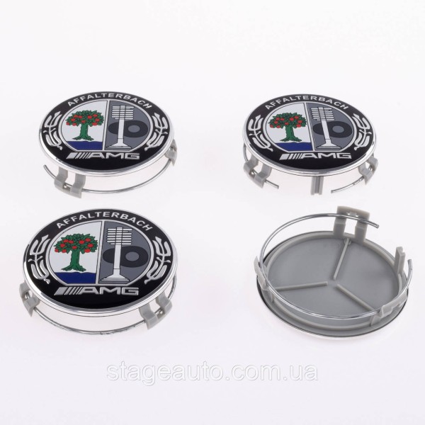 Caps plugs for alloy wheels AMG Mercedes Benz Mercedes 75 mm Colored AFFALTERB