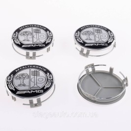 Caps plugs for alloy wheels AMG Mercedes Benz Mercedes 75 mm Silver AFFALTERB