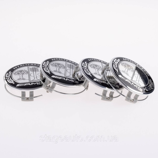 Caps plugs for alloy wheels AMG Mercedes Benz Mercedes 75 mm Silver AFFALTERB