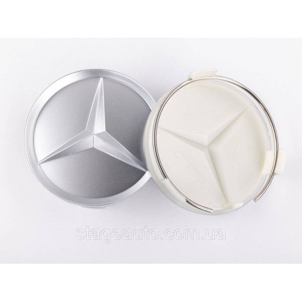 Caps plugs for alloy wheels Mercedes-Benz Mercedes 75 mm OLD Silver Matt