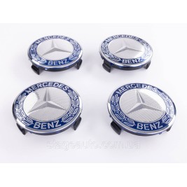Caps plugs for alloy wheels Mercedes Benz Mercedes 75 mm blue, chrome A1714000025